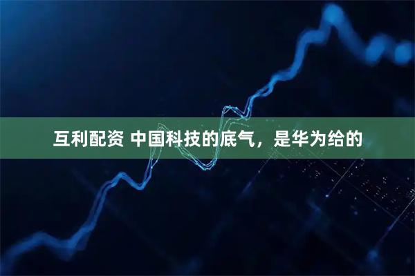 互利配资 中国科技的底气，是华为给的